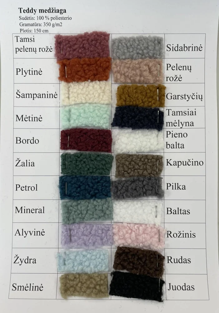 Vaikiška teddy striukė – juoda – audinių spalvų paletė – SANDRÉ