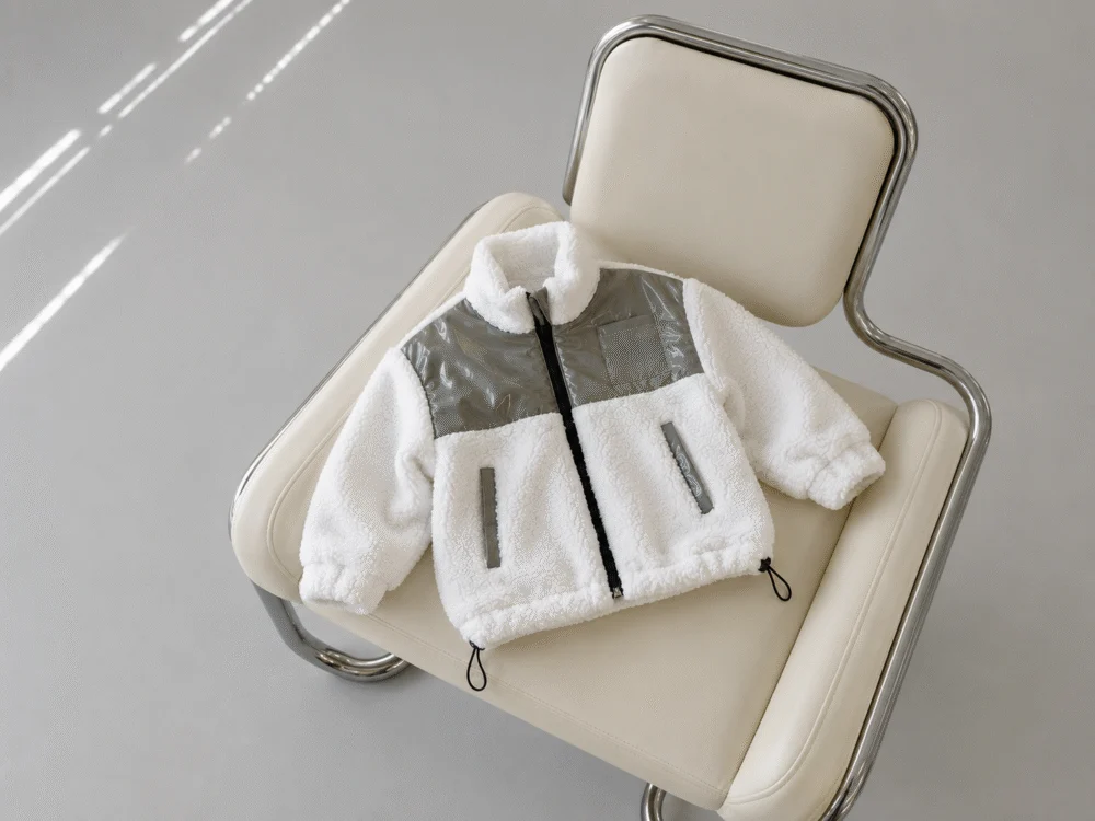 Vaikiška teddy striukė – balta – papildomas produkto vaizdas 2 – SANDRÉ