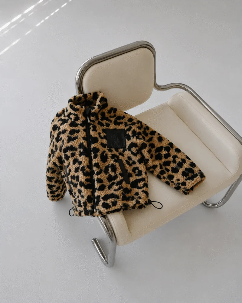Vaikiška teddy striukė – leopardinė – papildomas produkto vaizdas 4 – SANDRÉ