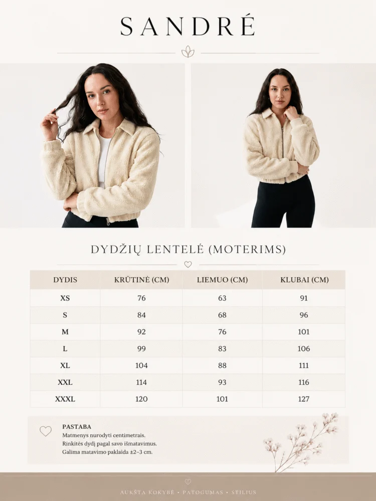 Moteriška teddy striukė – alyvinė – papildomas produkto vaizdas 8 – SANDRÉ